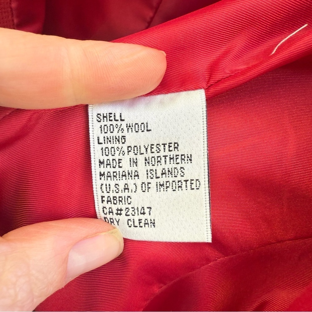 TALBOTS Women's Red Lined Wool Blazer Jacket Coat Buttons Size 14 - Picture 15 of 15